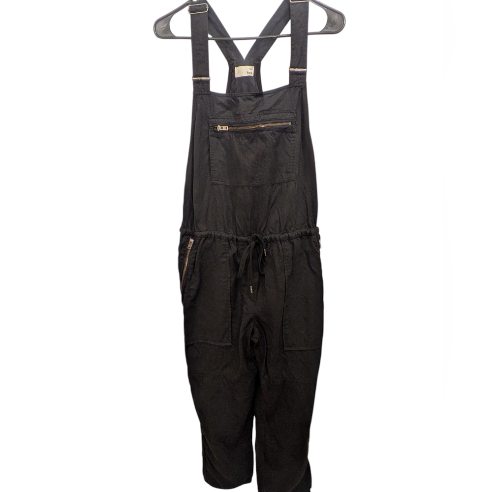 Wilfred Free Aritzia Valletta Black Crop Overalls Size S Small Boho Jumpsuit - Picture 3 of 6